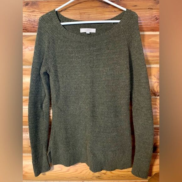 Ann Taylor Loft Green Crewneck Sweater Small - Picture 1 of 8